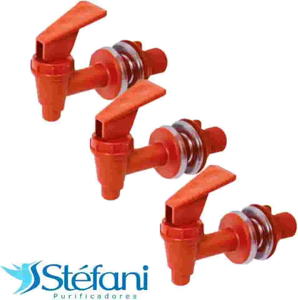 Kit 3 Torneiras para Filtro de Água Stéfani Clic Marrom PVC