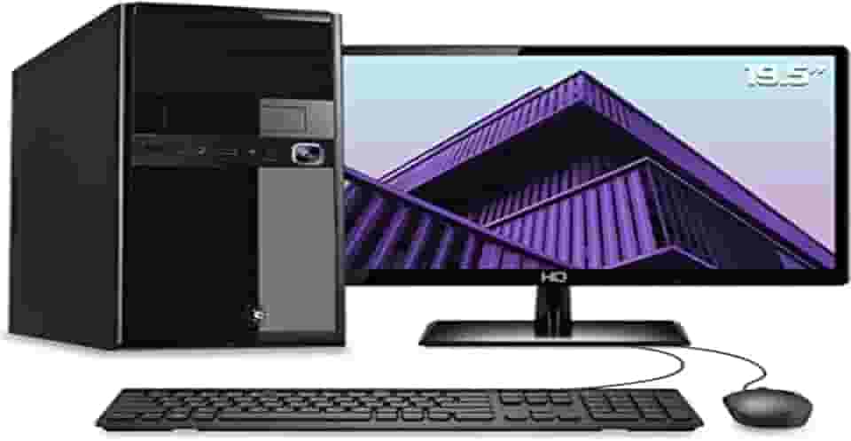 Computador Desktop Completo Quantum Intel Core i3 6GB HD 500GB Monitor 19.5" HDMI LED com mouse e teclado, PRETO, Média, 29230