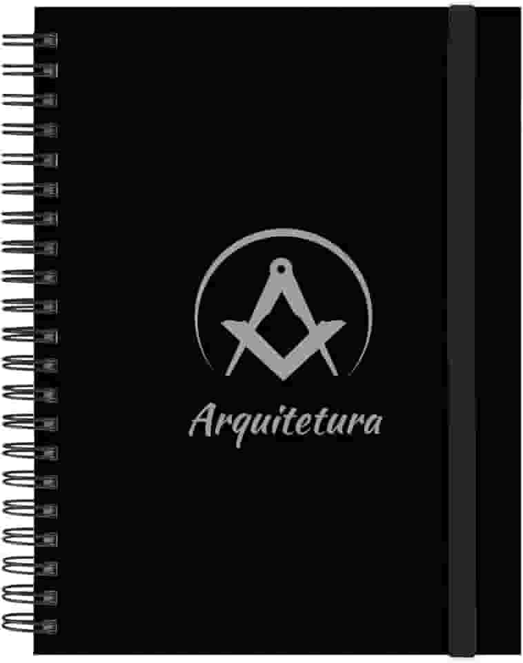 Caderno Universitário Plus 12 Matérias Profissões Arquitetura (Preto e Prata)