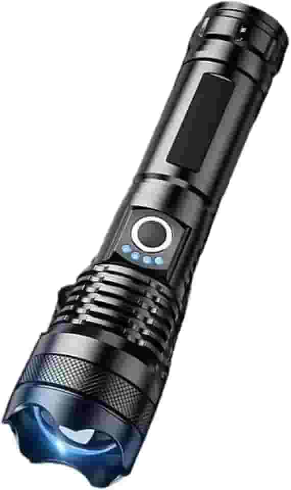 Lanterna Profissional P50 – Recarregável via USB, Super Brilho e Longo Alcance