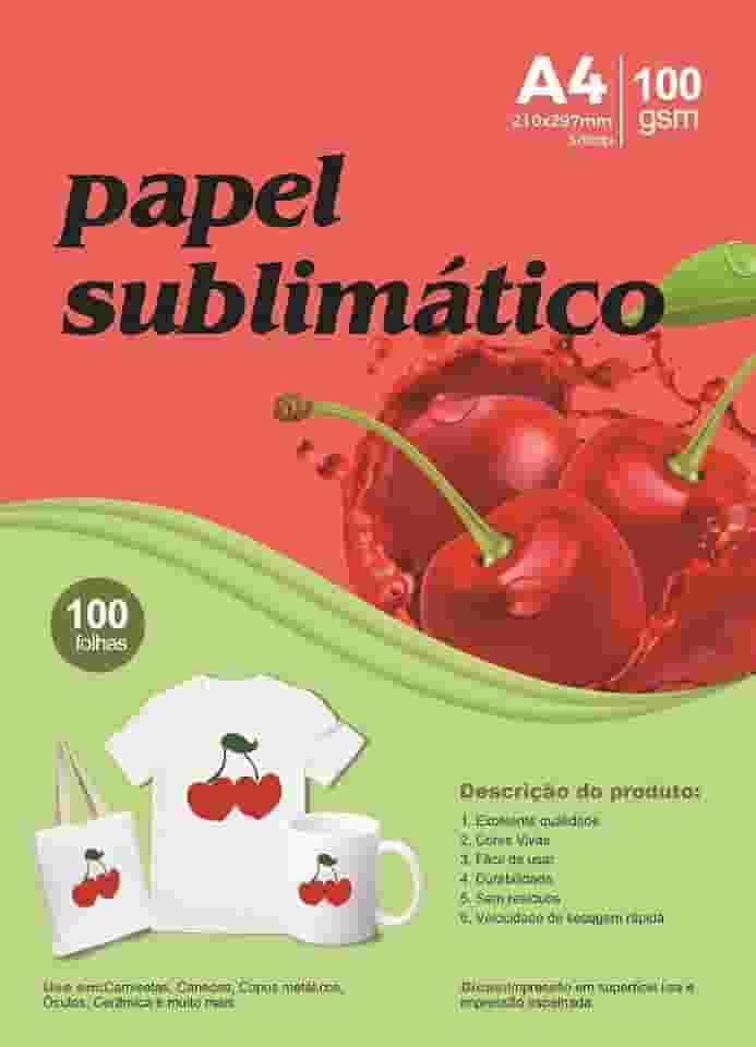 Papel Sublimatico Transfer De Canecas A4 100 Folhas