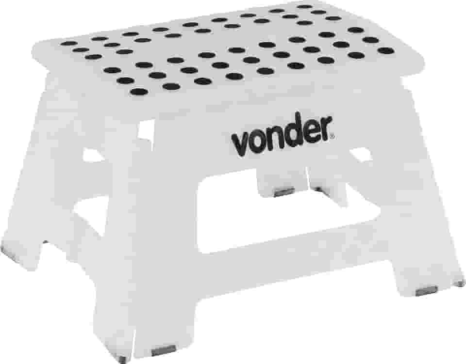 Banqueta Plástica Dobrável, Branca, Altura 220 Mm, Vonder
