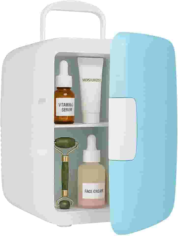 Mini Geladeira Frigobar 2 em 1 4L – Refrigerador e Aquecedor 12V | Retrô Portátil para Casa, Carro, Cosméticos e Skincare