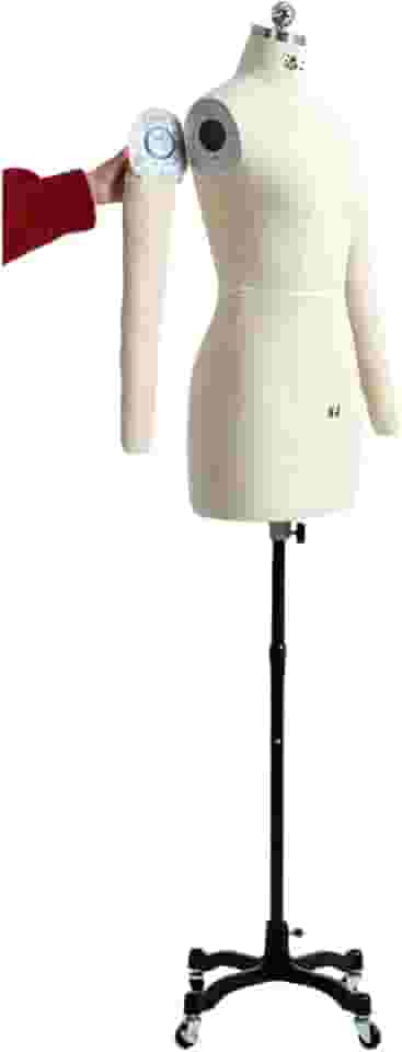 Formas de vestido feminino para costura, manequim de costura com braços, manequim plus size suporte sobre rodas para costura de roupas, costureiras de alfaiate manequim interessante (branco