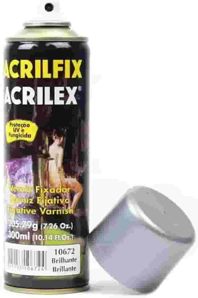 Verniz Fixador Acrilfix, Acrilex, Brilhante, 300 ml, Aerosol