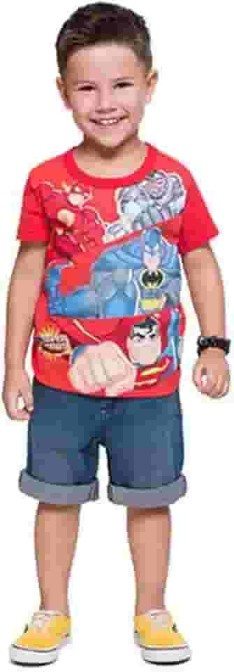 Camiseta Infantil Menino Liga da Justiça Brandili-1