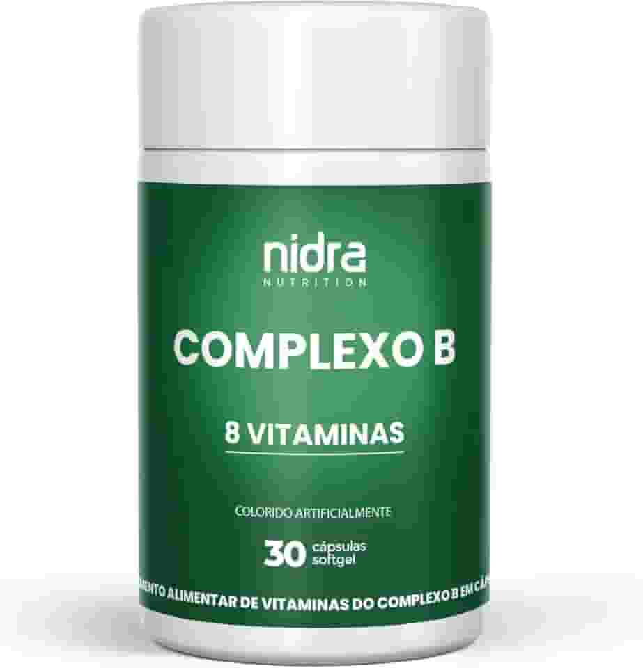 Vitaminas do Complexo B Completo | B1, B2, B3, B5, B6, B7, B9 e B12 | 30 Cápsulas Softgel | Nidra Nutrition