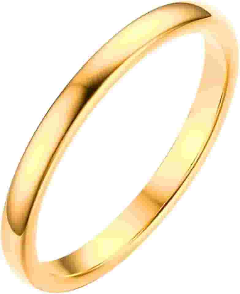 Aliança de Casamento Banhada a Ouro 18k Noivado Classica Fina 1,9mm Slim Original