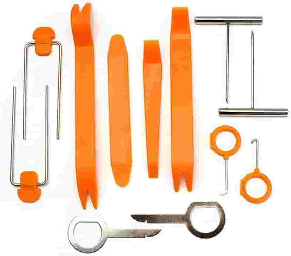 Kit 12 peças espatulas Ferramentas automotivas Removedor de Moldura kit reparo de Carro Painel multimidia forro de porta e sacas para audio