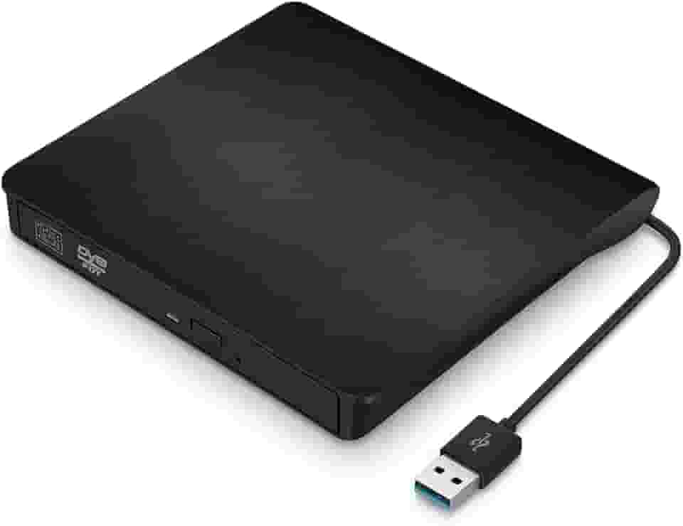 Gravador e Leitor de DVD/CD Externo Portátil USB 3.0 – Drive Óptico Slim Plug & Play para Notebook, PC e Mac
