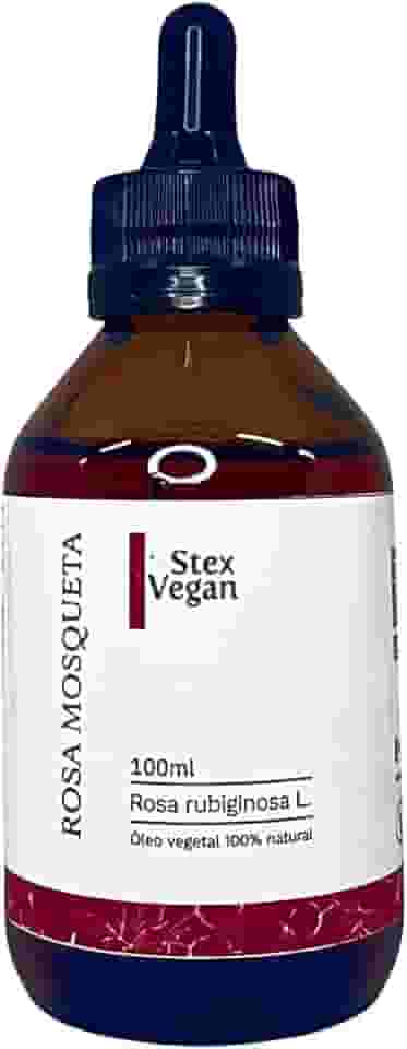 Óleo Vegetal de Rosa Mosqueta, Stex Vegan, 100% Puro e Natural - Elimina Manchas, Anti Estrias e Celulites (100mL Conta Gotas Vidro)