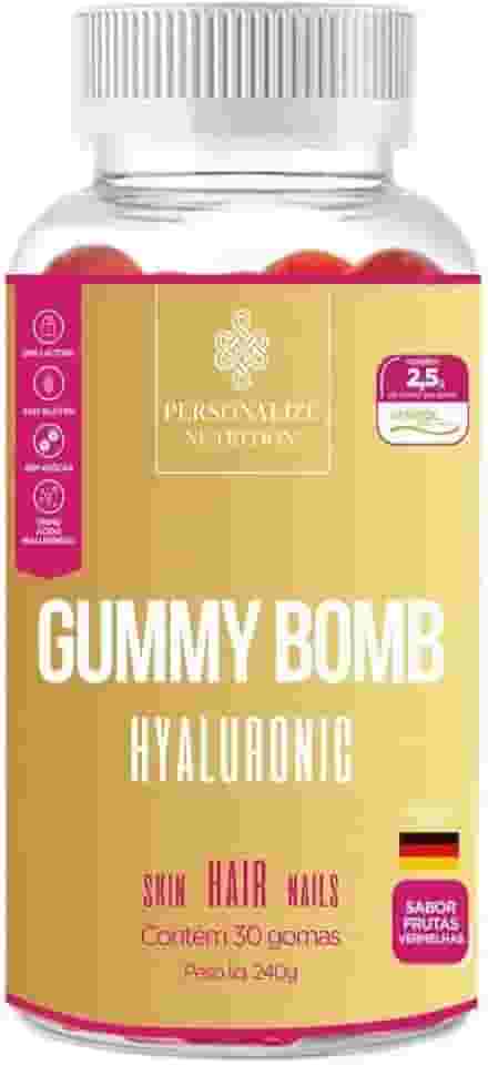 Gummy Bomb Hyaluronic - Colageno Verisol com Tecnologia Alemã - 30 Gomas com 120mg de Ácido Hialurônico, 2,5g de Verisol por Goma, Silício Orgânico, Minerais e Vitaminas
