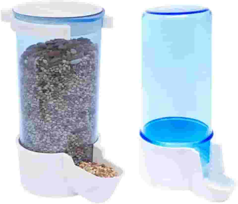 Comedouro Automático de Sementes 220ml + Bebedouro 200ml Para Calopsitas Agapornis e Periquitos