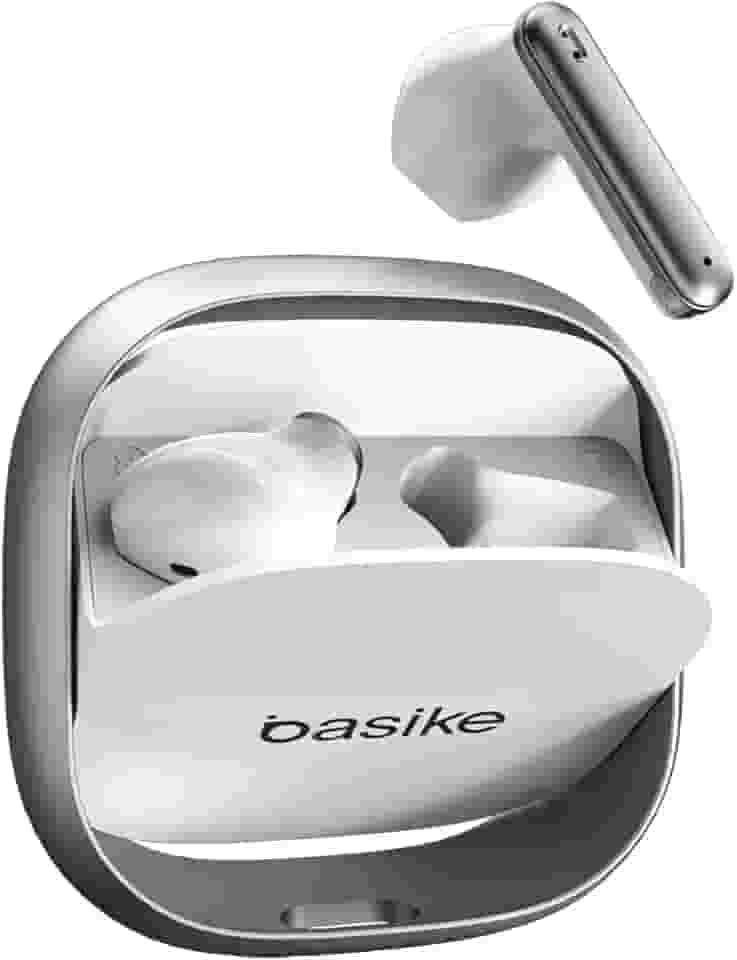 Fone de Ouvido Bluetooth TWS Basike G20-H Estéreo, Toque Sensível, 6h de Música, Bateria Recarregável, Bluetooth 5.4 (Branco)