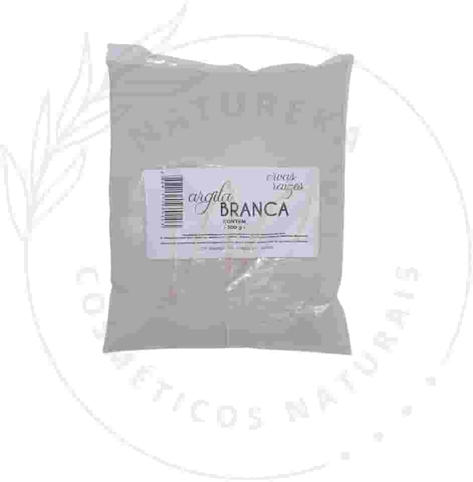 Argila em pó 500g Clareadora Branca Ervas e Raízes Pura