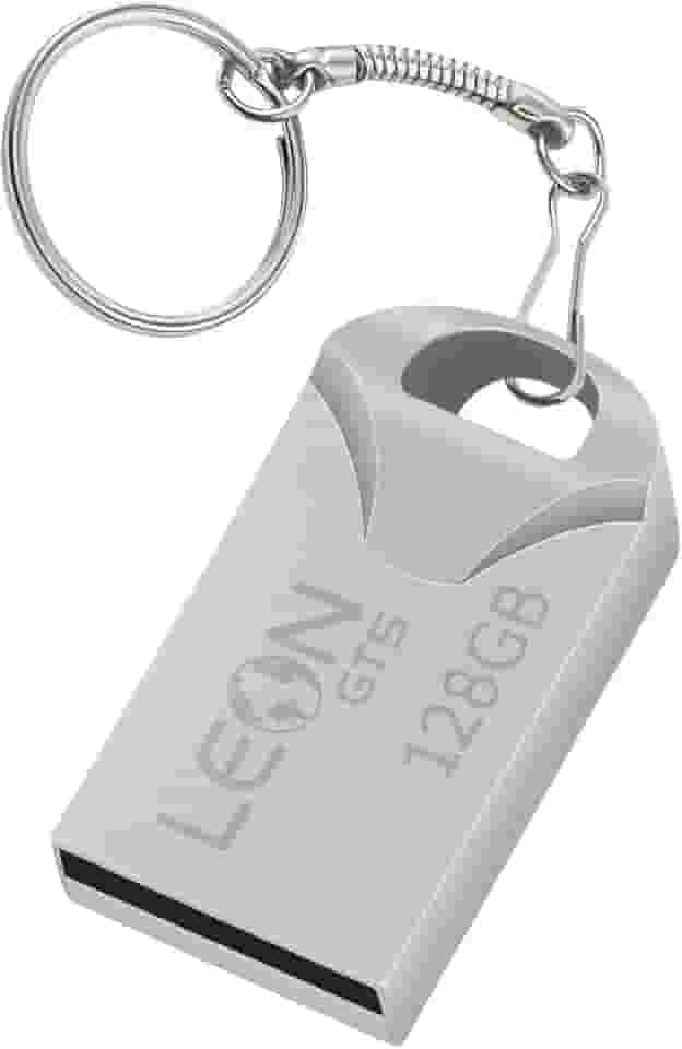 Pendrive 128GB USB 2.0 Metálico - Compacto Portátil Armazenamento Seguro Alta Velocidade Transferência de Dados Plug Play para PC Notebook Rápida Leve Resistente Prateado Chaveiro Sem Tampa (128, GB)