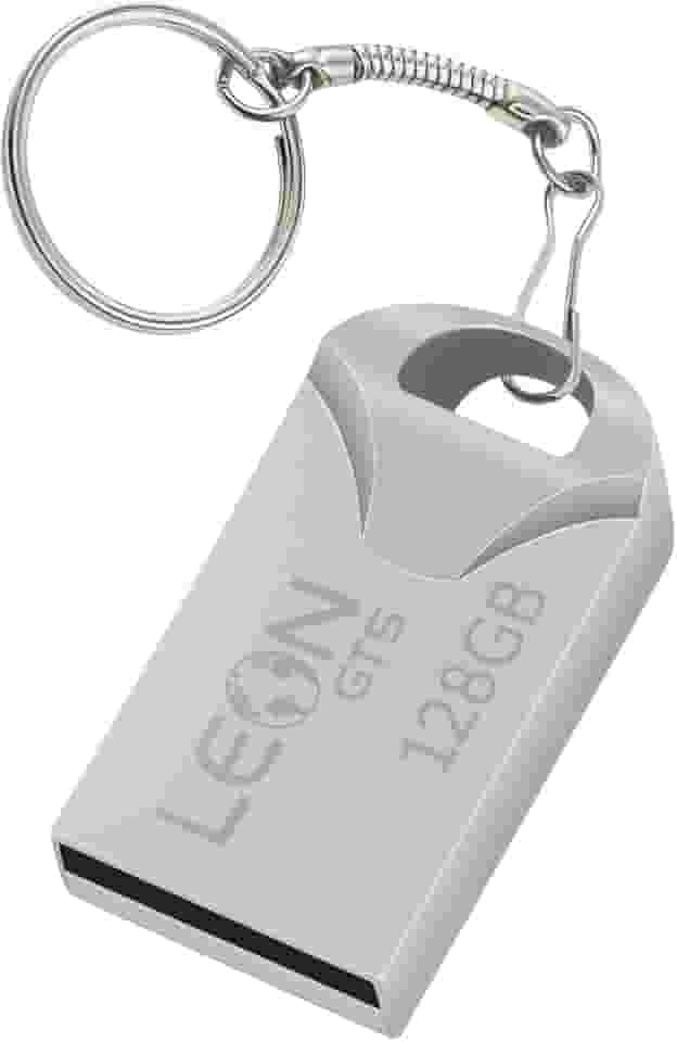 Pendrive 128GB USB 2.0 Metálico - Compacto Portátil Armazenamento Seguro Alta Velocidade Transferência de Dados Plug Play para PC Notebook Rápida Leve Resistente Prateado Chaveiro Sem Tampa (128, GB)