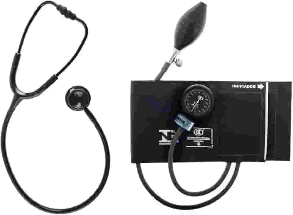 Kit Esfigmomanômetro + Estetoscópio Duplo Bic (Preto)