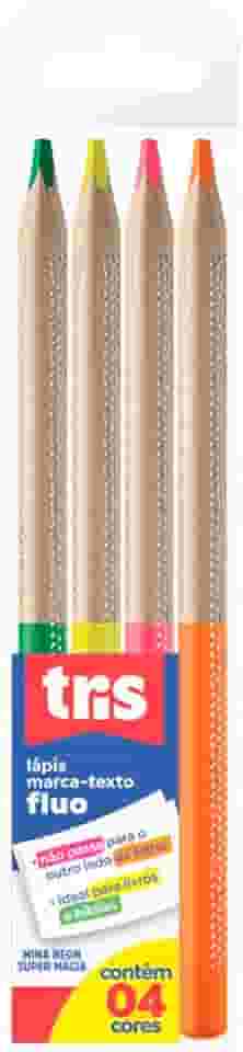 Caneta Marca Texto Tris Lapis Neon Jumbo 4Cores Estojo - 91686