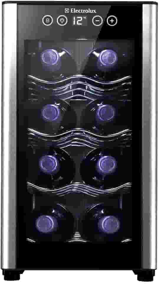 Adega ACB08 Electrolux 8 garrafas 1 Porta Preta Acabamento em Alumínio - Bivolt