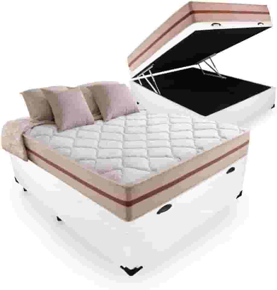 Cama Box Com Baú Viúva + Colchão De Molas Ensacadas - Anjos - Classic 22x188x128cm
