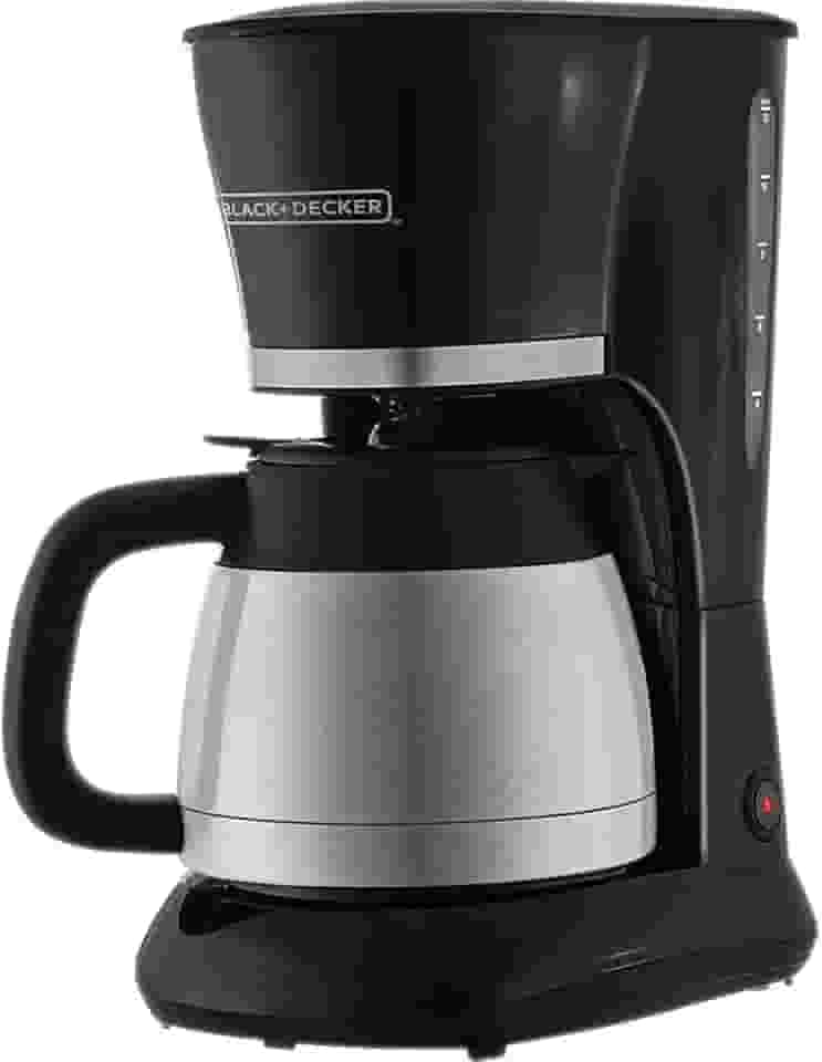 BLACK+DECKER Cafeteira com Jarra Térmica em Inox 25 Xícaras de Café, Programável, com Ajuste de Intensidade, Modelo CM200I-BR, 110V