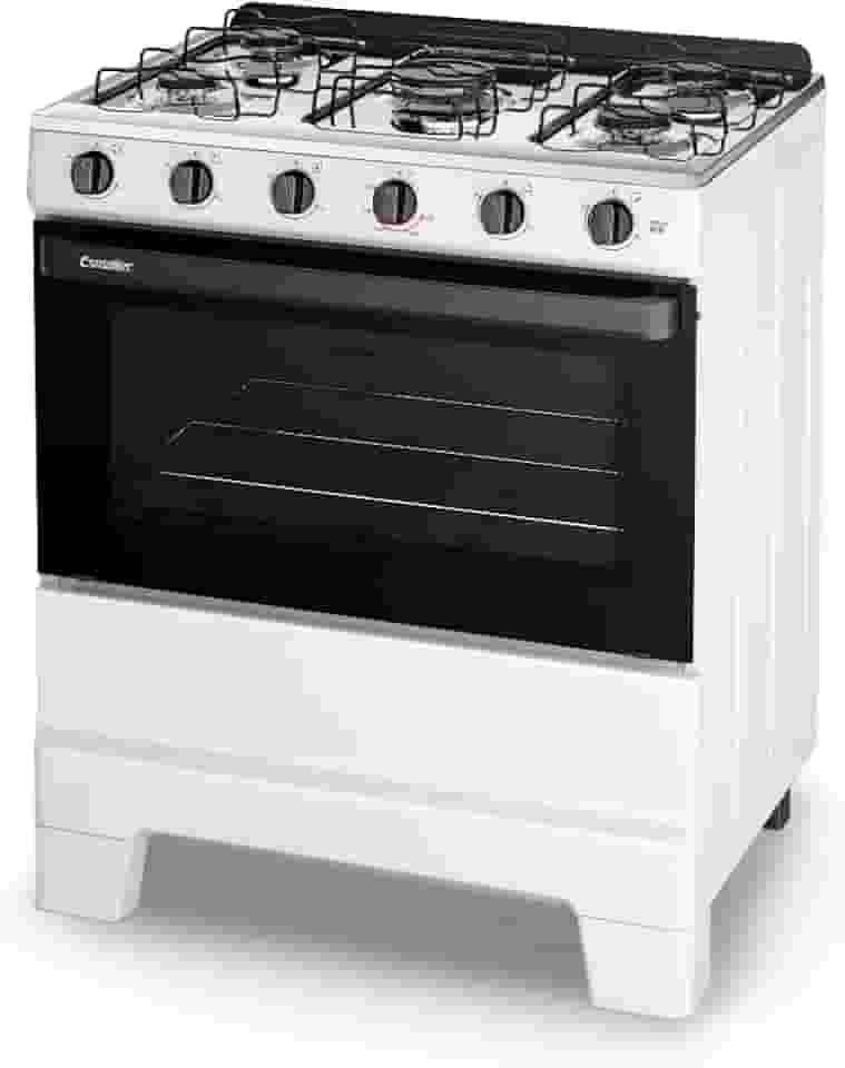 Fogão de Piso 5 Bocas Esmaltec F5ISB Ideal Pop | Mesa em Aço Inox, Acendimento Manual, Branco