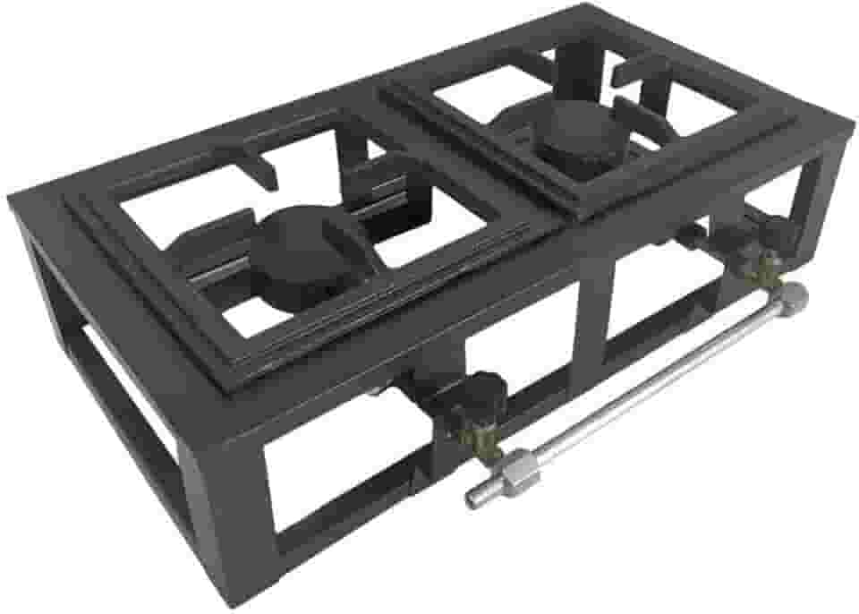 Fogão Industrial de Mesa Alta Baixa Pressão 2 bocas Fogareiro para camping ou caminhoneiro- Fogareiro Duplo Versátil (Baixa Pressao)