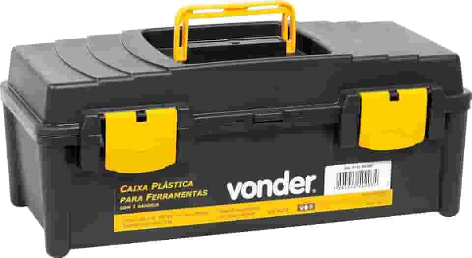 Vonder, Caixa Plástica Para Ferramentas, Preta E Amarela, Com 1 Bandeja, Vd 4038.