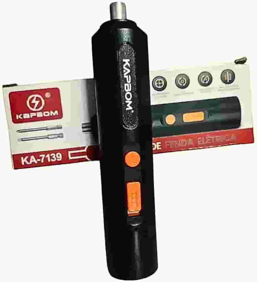 Chave de Fenda Parafusadeira Elétrica 4.2V Portátil sem fio - Perfeita para Espaços Apertados Móveis computadores - Bateria Recarregável Bivolt, 2 Bits Inclusos(Philips e fenda)-Preta