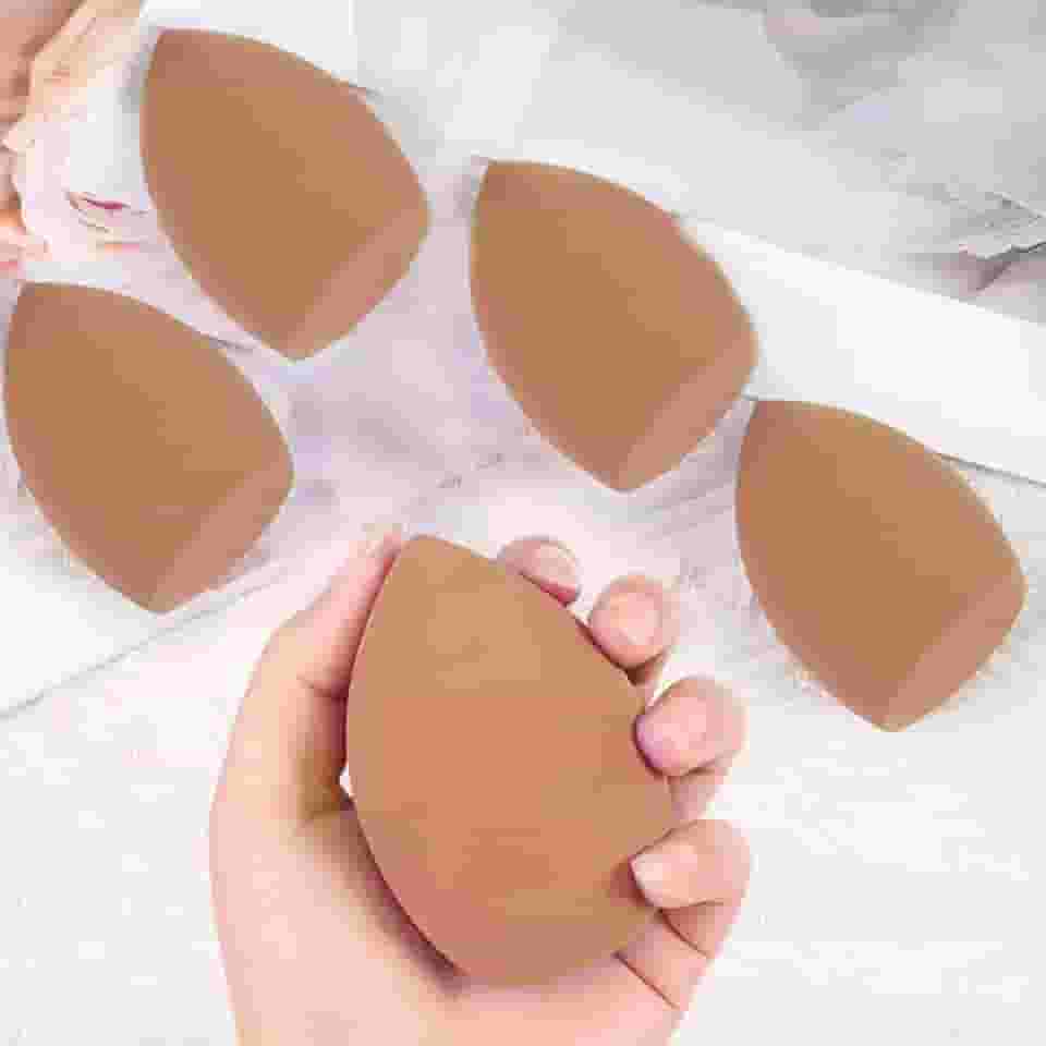 Esponja profissional de maquiagem 3 peças, esponja macia em forma de gota de água, esponjas corretivas, ferramentas de beleza para maquiagem facial, marrom