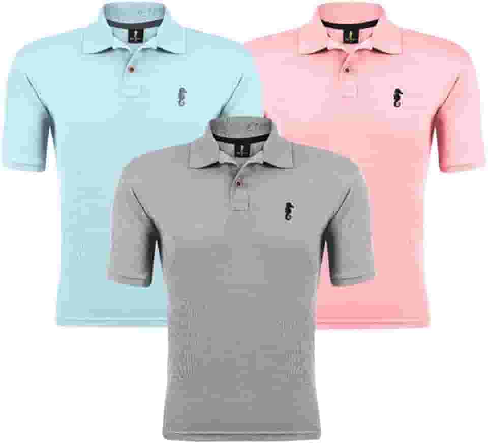Kit 03 Camisas Gola Polo Marine