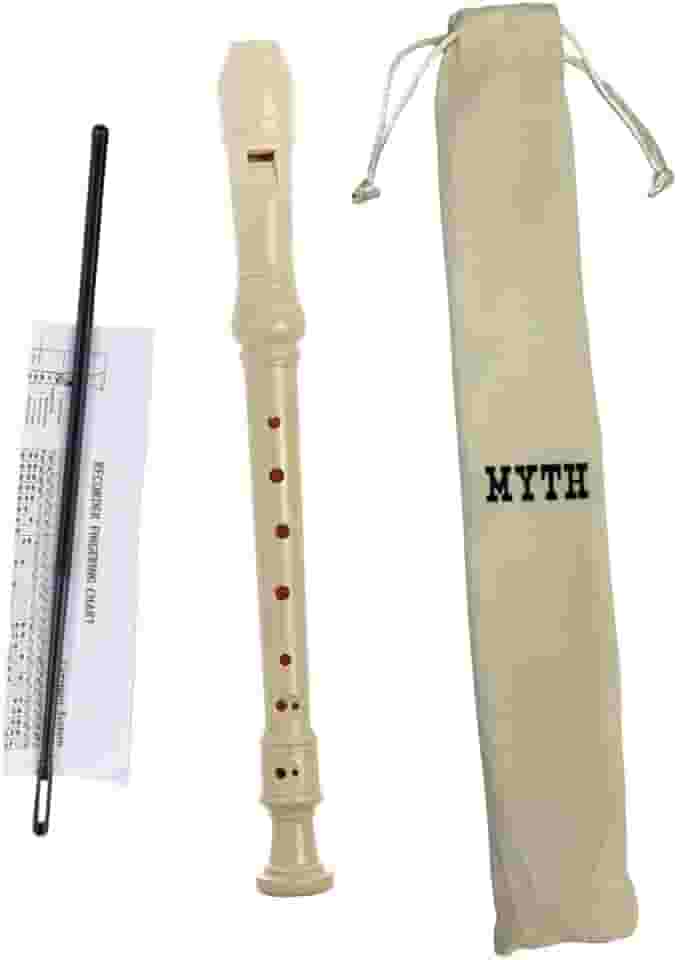 Zaidan’s Flauta Doce Soprano Germânica em Dó (C), ABS, 3 partes, bege, com bag e vareta de limpeza — indicada para estudantes e escolas