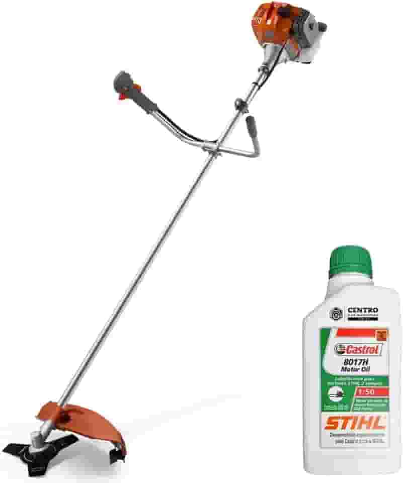 Roçadeira Profissional Com Óleo Stihl Rl430acntk Tekna 2t 43cc 1,7hp 9.000rpm Robusta e de Alta Performance Lâmina 3 Pontas e Carretel Nylon