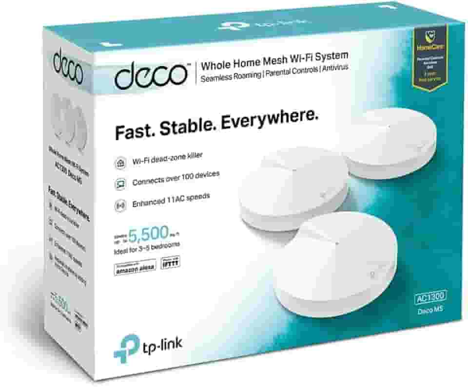 Sistema Wi-Fi Mesh TP-Link Deco M5(3-pack) AC1300 4 Antenas, Branco - 3 Unidades
