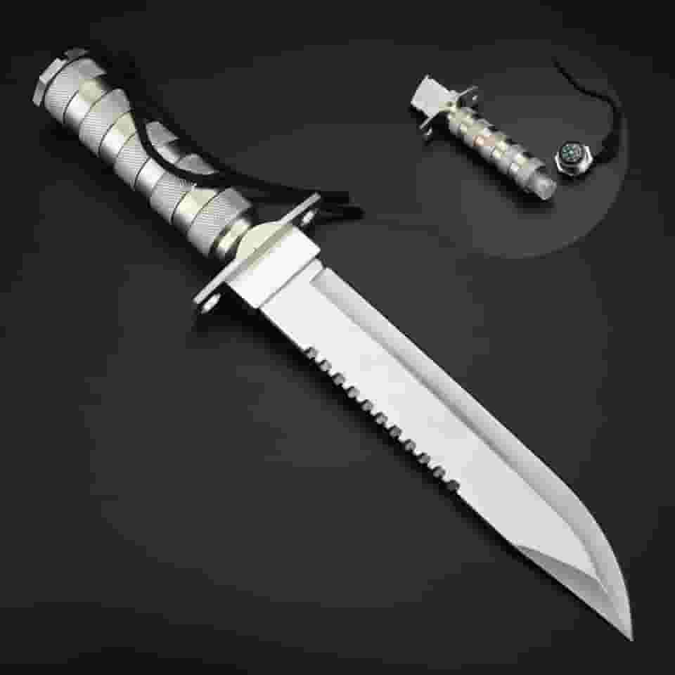 Faca Tática Rambo Sobrevivência Afiada Robusta Com Compartimento Secreto