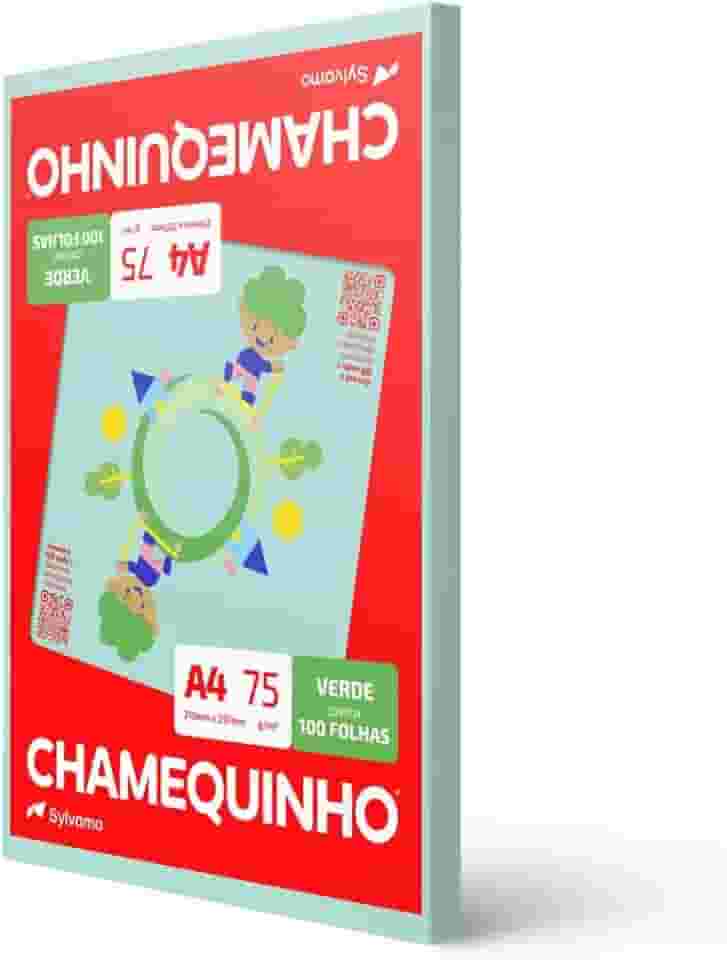 Chamequinho Papel A4, 75 g, 100 Folhas, Verde Sulfite
