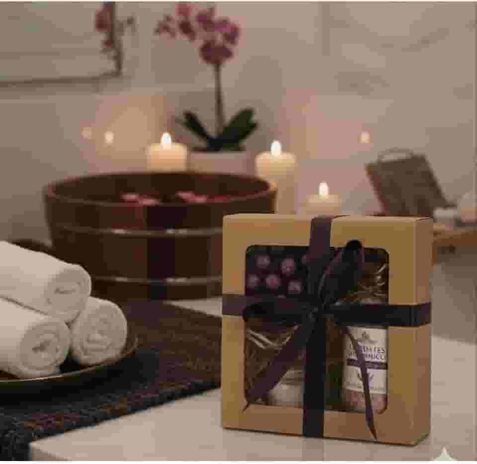 Kit presente SPA mini com Vela + Escalda pés + Sabonete Massageador