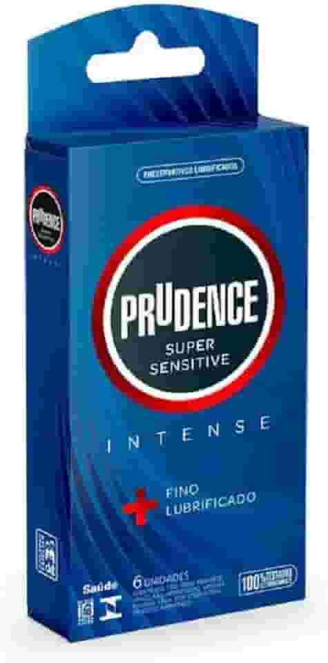 Prudence Preservativo Lubrificado Super Sensitive Intense com 6 Unidades