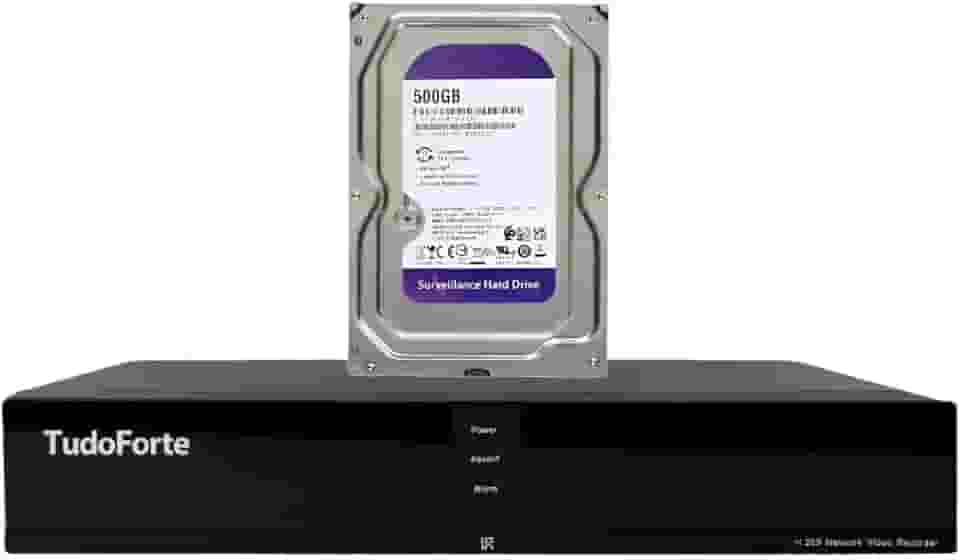 Kit DVR Gravador de Vídeo Tudo Forte TFHDX 3304 4 Canais com Detecção de Movimento + HD 500GB