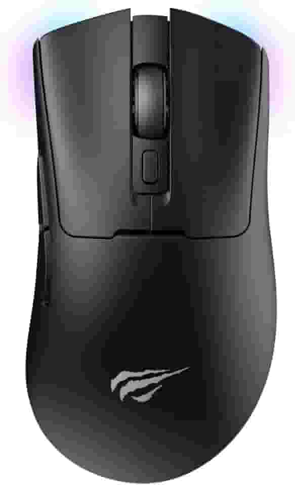 Havit Mouse Gamer Tri-Mode MS966SE Black, Sem Fio e Com Fio, USB, Bluetooth, Wireless 2.4GHz, RGB, 7 Botões, 800-1600-2400-3200-600-10000 DPI, Preto