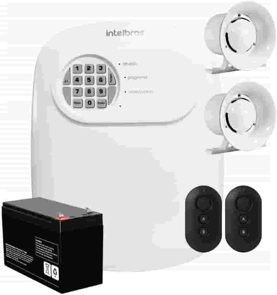 Kit Central de Alarme Anm 24 Net 2 Controles Intelbras + Bateria e Sirenes