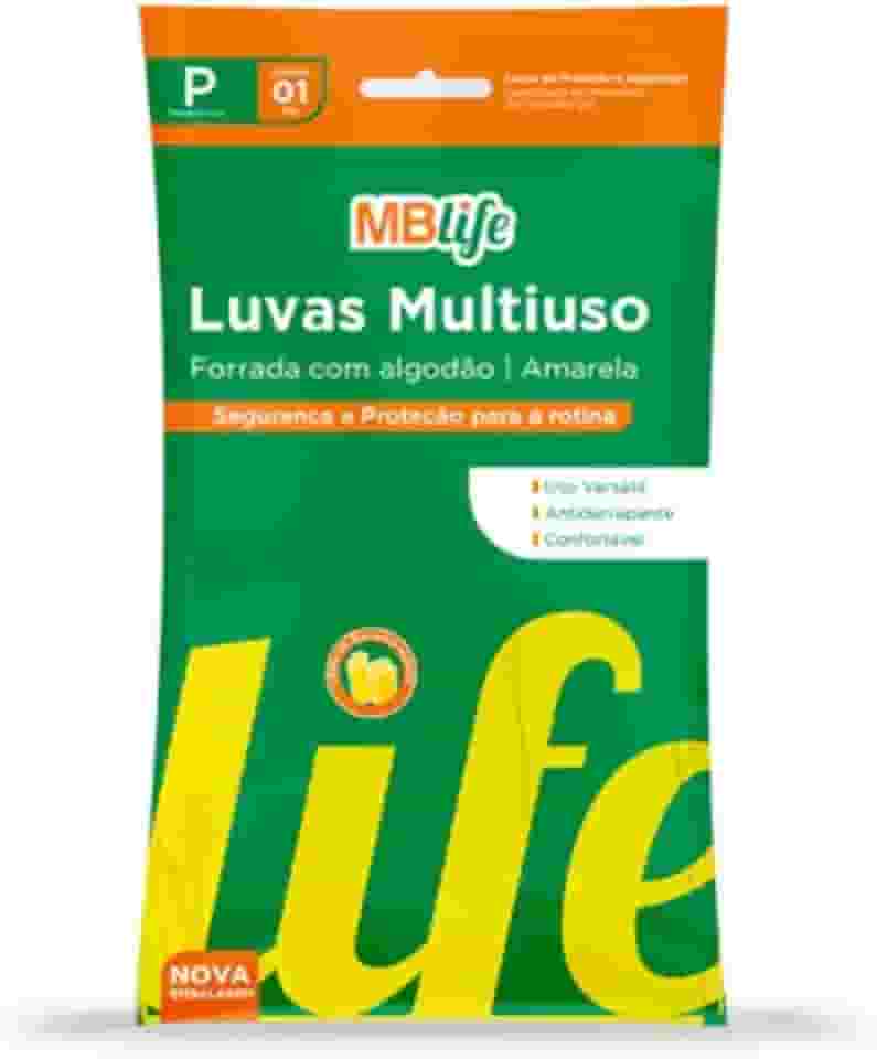 Luva de Látex Amarela para Limpeza (MBlife) Tamanho G - Par