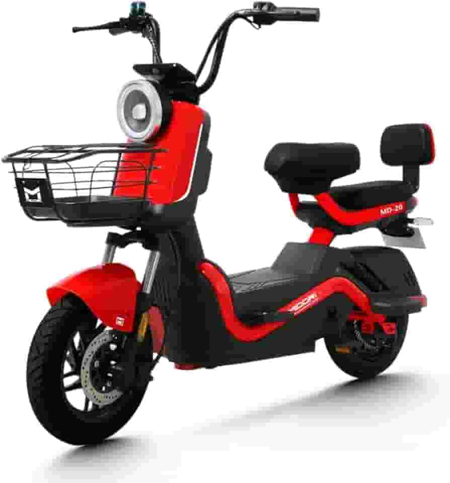 Bicicleta Elétrica Scooter Autopropelida Freio a Disco 650W 48V MD-20 Vermelha Midori