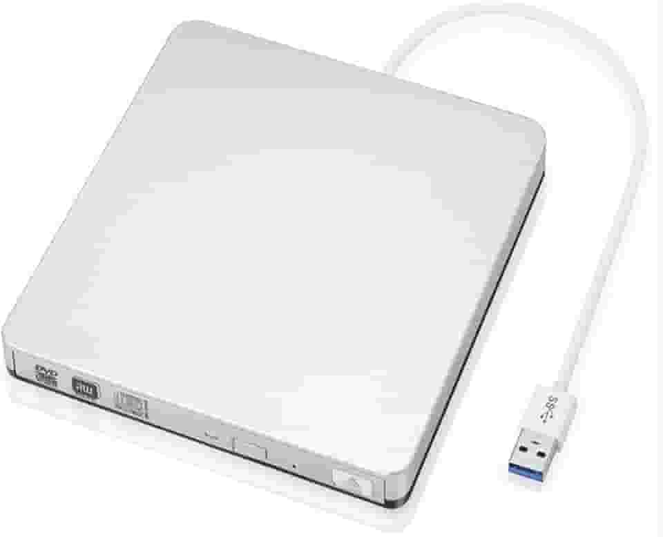 Gravador DVD Externo USB 3.0, Leitor CD/DVD Portátil, Compatível com para Windows e MacBook