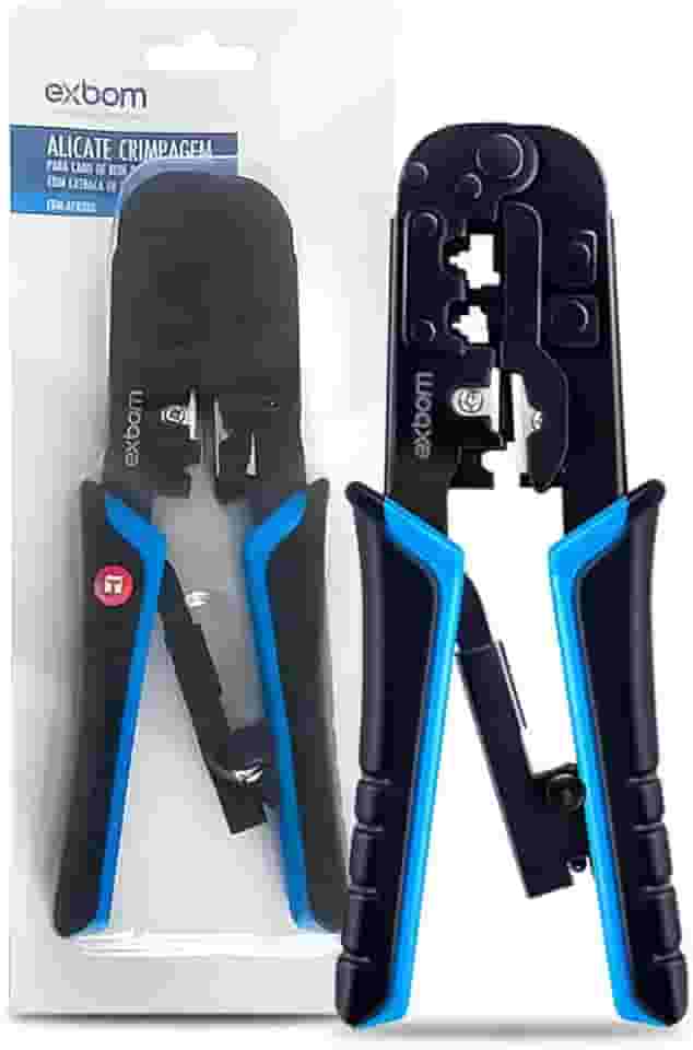 Alicate de Crimpar RJ45 RJ11 – Corte, Decapagem e Fixação de Conectores, Multiuso com Empunhadura Confortável e Ajuste de Força