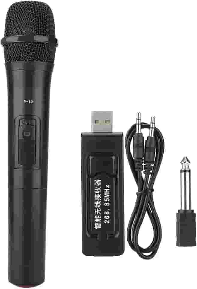 Microfone Sem Fio Profissional ZJchao, Dinâmico, UHF, 20 Metros de Distância, Karaokê, Igreja, Amplificador de Áudio