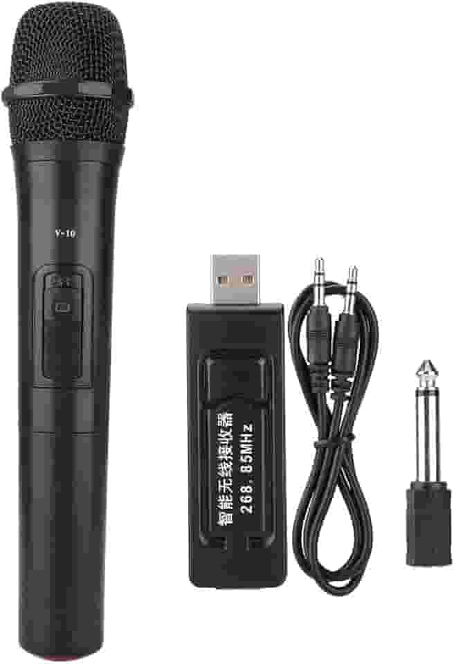 Microfone Sem Fio Profissional ZJchao, Dinâmico, UHF, 20 Metros de Distância, Karaokê, Igreja, Amplificador de Áudio