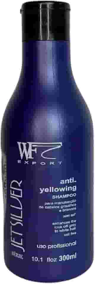 Shampoo para Cabelos Brancos Coloridos Grisalho Loiro Neutraliza Tons Amarelados WF Jet Silver 300ml