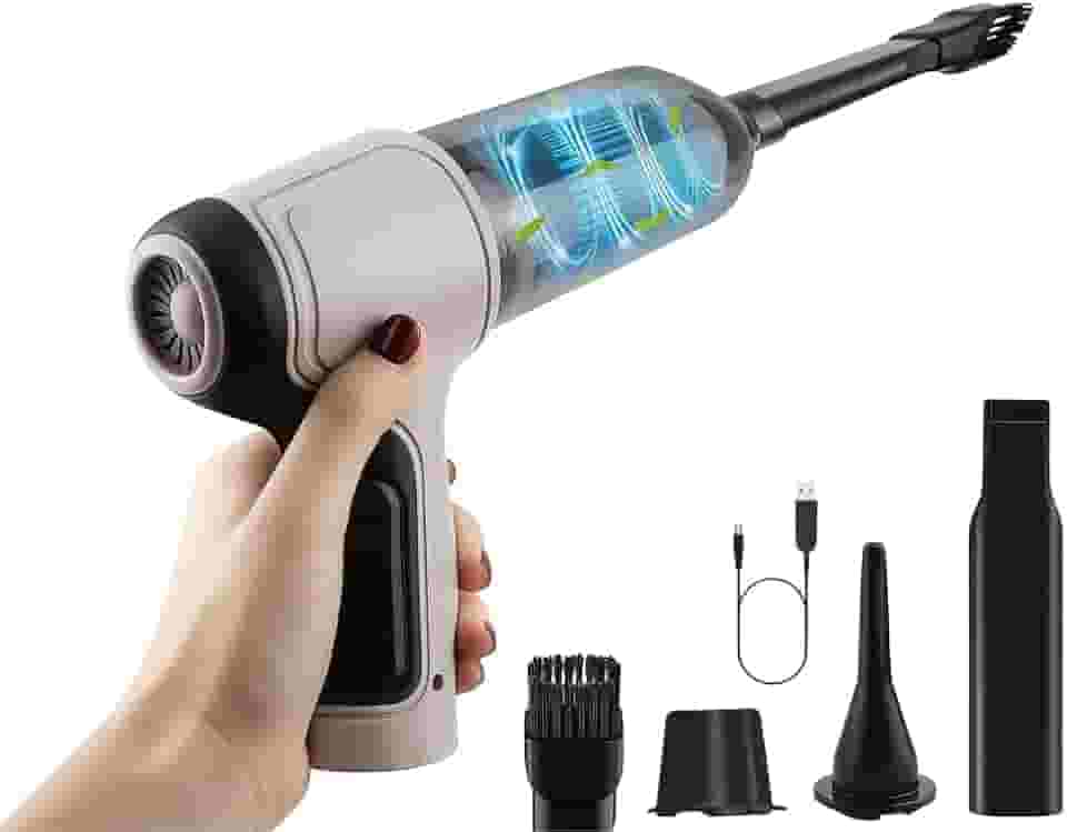 Aspirador de Pó Sem Fio Portátil 4 em 1 – Multifuncional, Leve, Potente e Recarregável para Casa e Carro - Premium